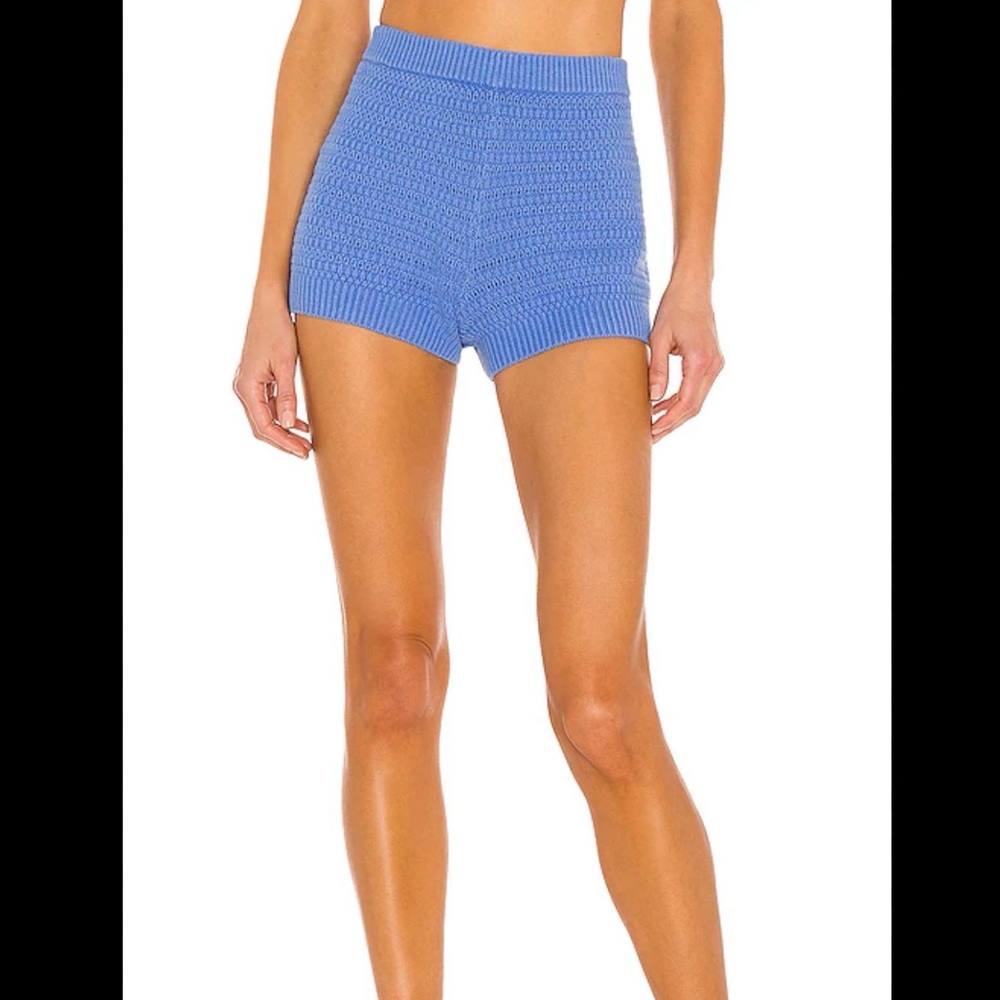 Lovers + Friends Knit High-Waist Short in Periwinkle Blue
